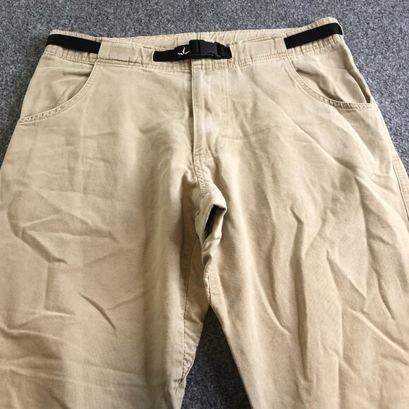 Prana Pants Mens Large Tan Belted Vintage Y2K Gorpcore Hiking Made USA Pockets - Picture 2 of 14